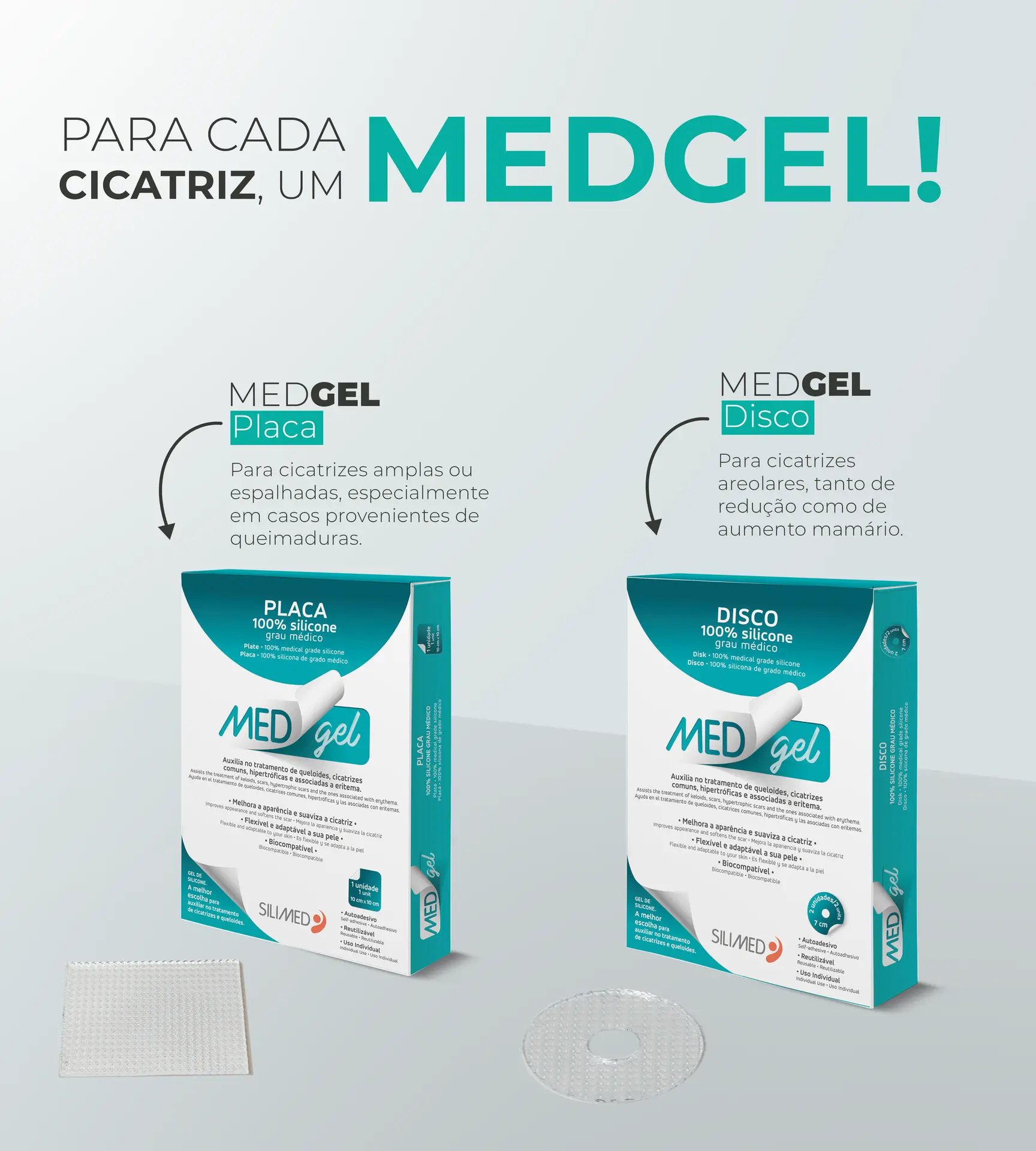 Para cada cicatriz um Medgel Coat Tira